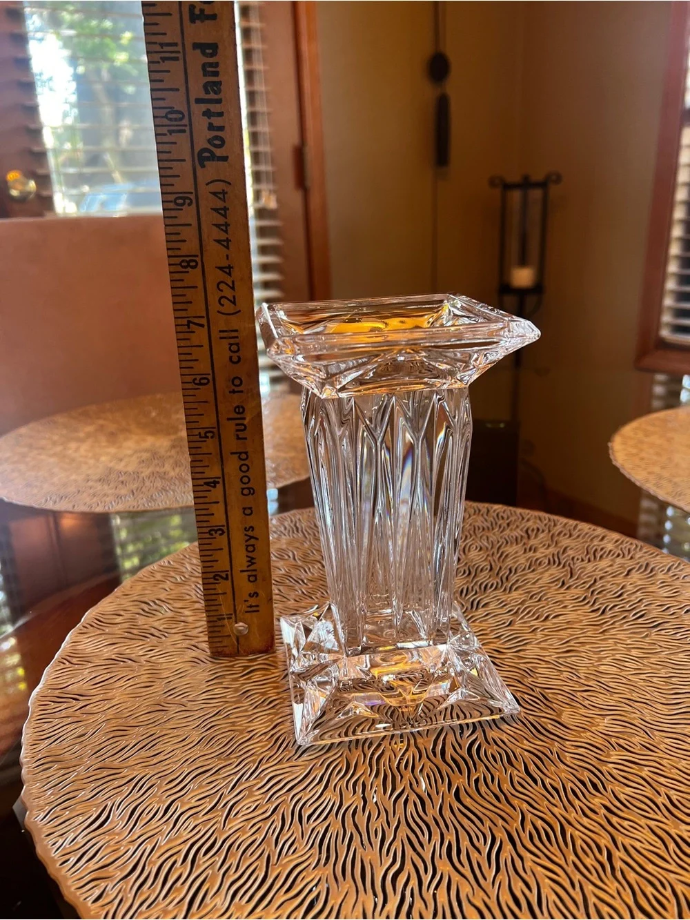 Heavy glass vase/candleholder